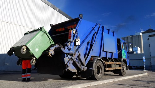 Construction debris removal at a Tower Hamlets site